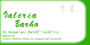 valeria barho business card